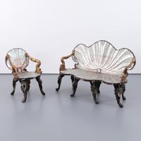 Italian Grotto Style Shell-Form Settee & Armchair - Sold for $12,800 on 10-11-2026 (Lot 617).jpg